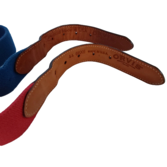 Mens Orvis size 44 canvas & leather belts - Picture 3 of 6